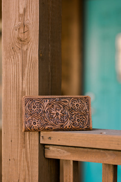Levi Tooled Leather Wallet [Dark Stain]