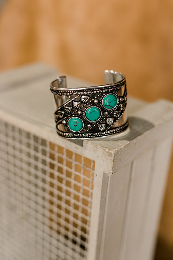 Loretta Silver & Turquoise Cuff Bracelet
