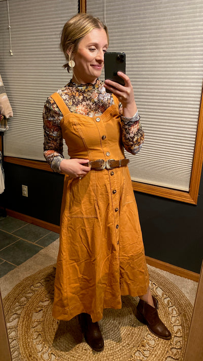 Loryn Button Front Dress [Orange]