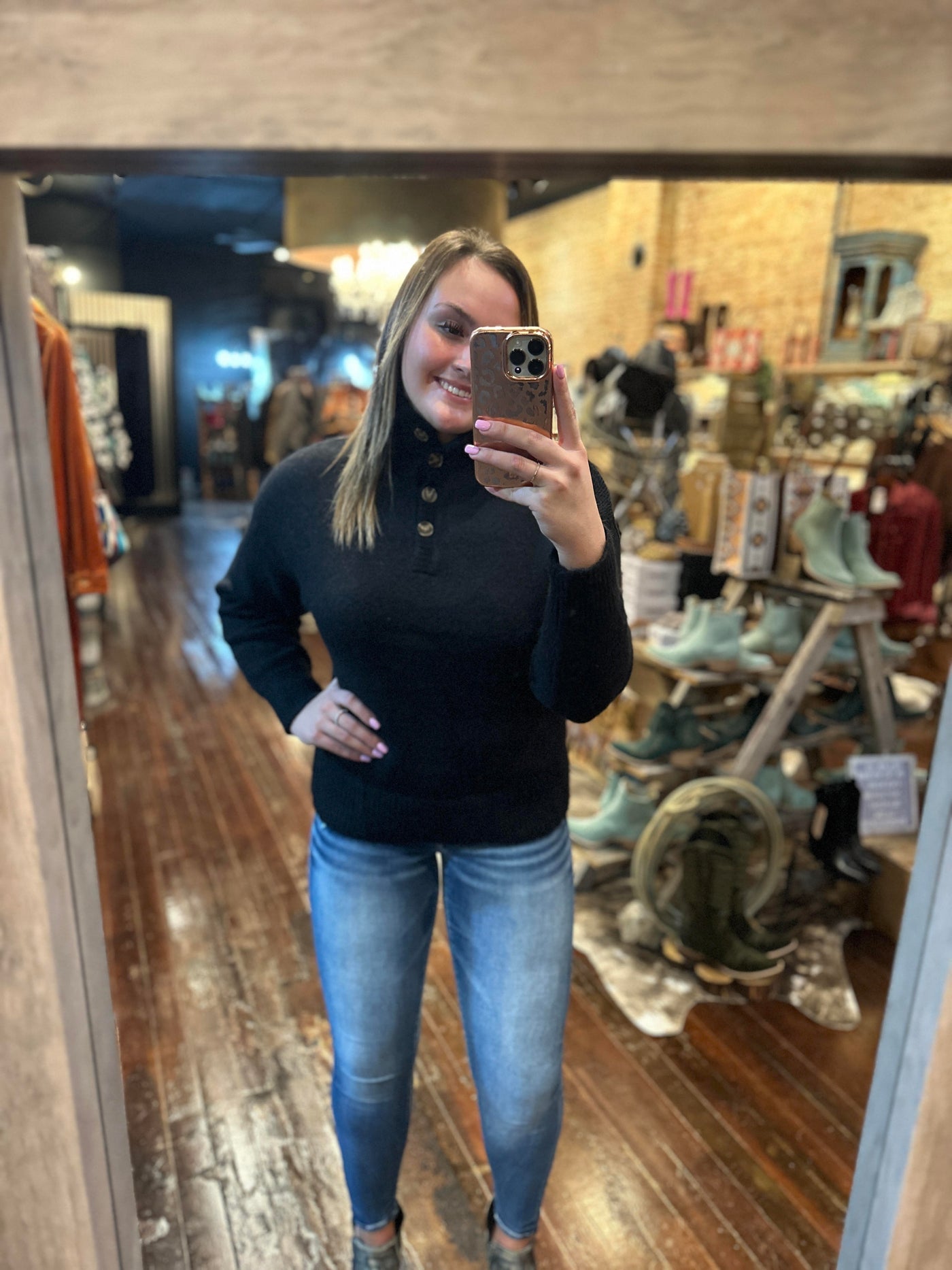 Lowry Buttoned Turtle Neck Sweater