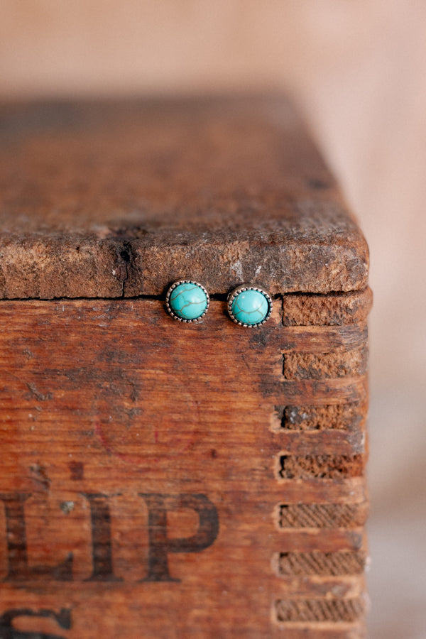 Luther Faux Turquoise Stud Earrings