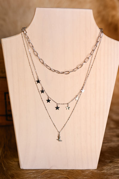 Lyla Layered Chain Necklace [Silver]
