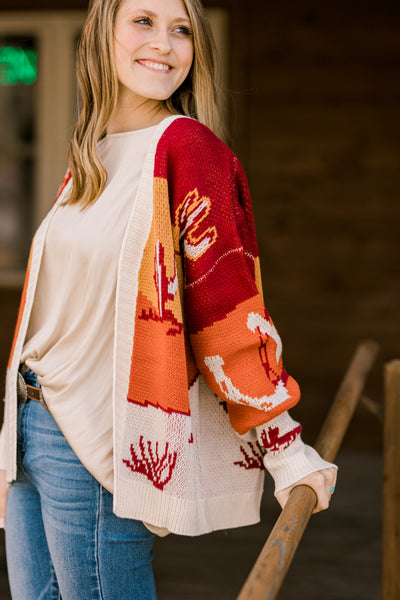 Makena Sunset Colored Cactus Cardigan ✜ON SALE NOW: 40% OFF✜