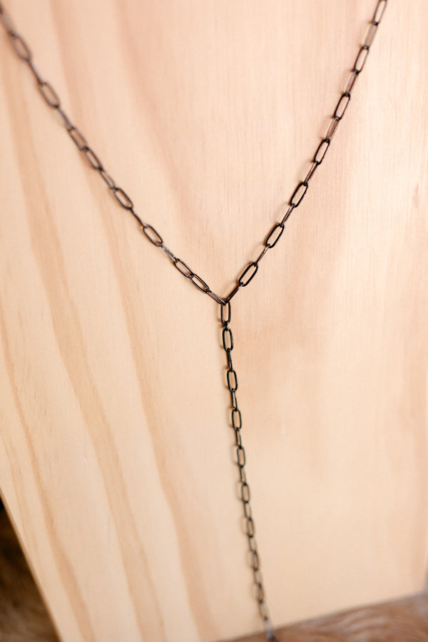 Michael Black Paper Clip Chain Lariat Necklace