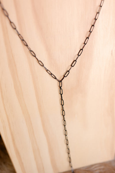 Michael Black Paper Clip Chain Lariat Necklace