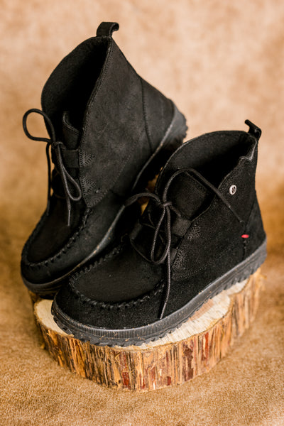 Minnetonka Tealey Suede Boot Moccasin [Black] ✜ON SALE NOW: 40% OFF✜