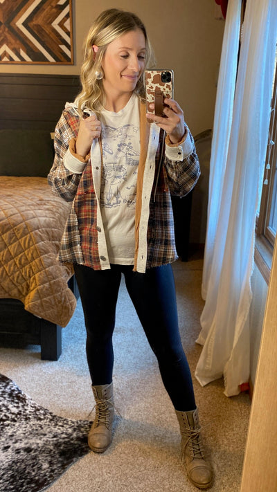 Miss Me Brantley Sequin Plaid Hoodie