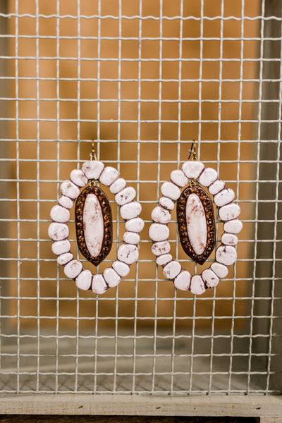 Monroe White Cluster Stone Earrings
