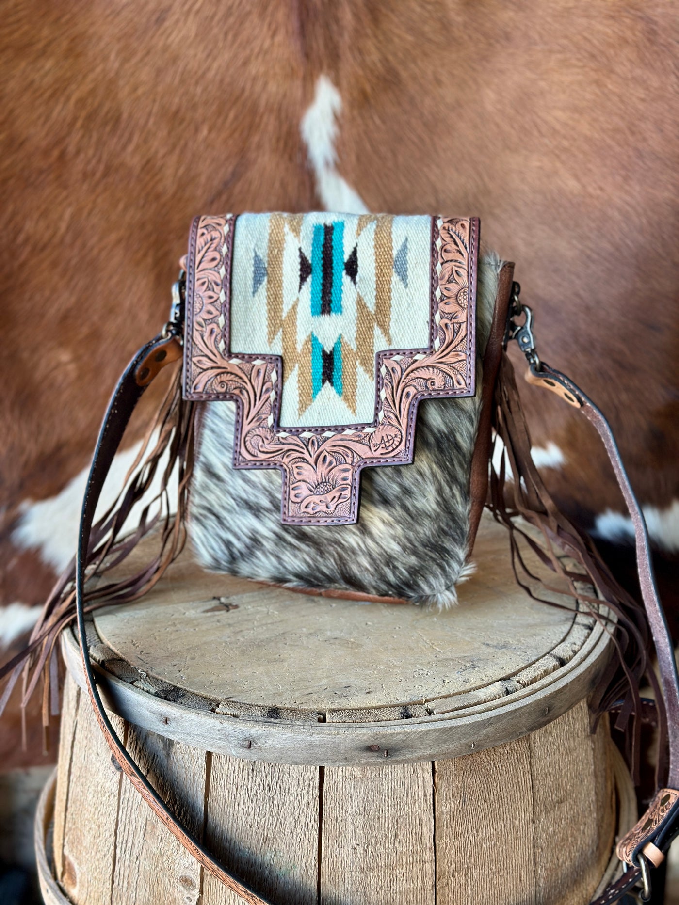 Morgan Saddle Blanket Crossbody Fringe Bag