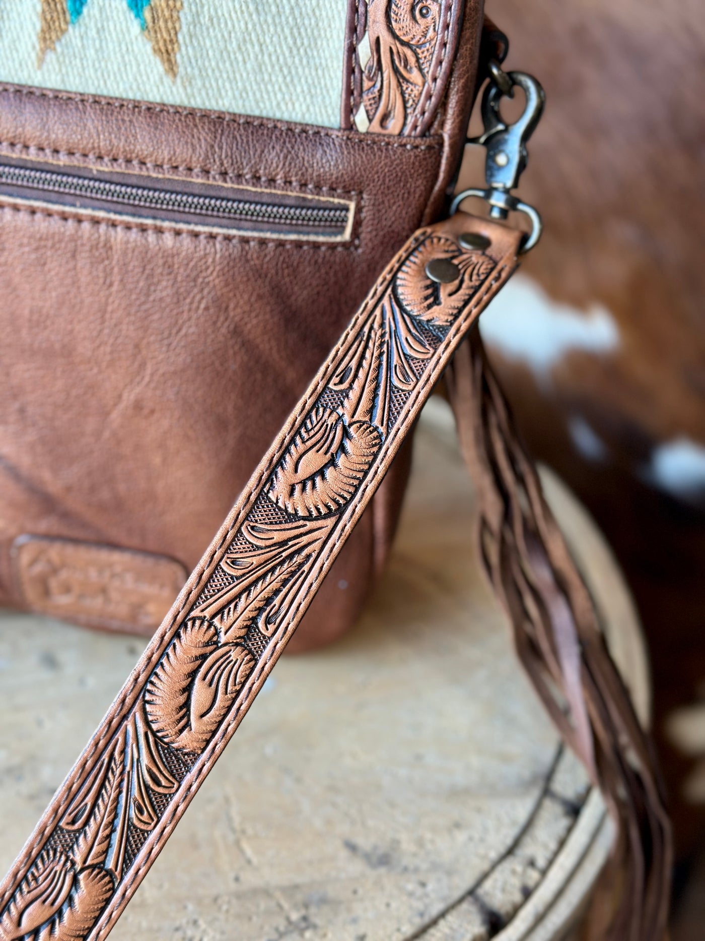 Morgan Saddle Blanket Crossbody Fringe Bag