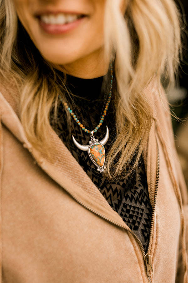 Natasha Longhorn Gemstone Necklace