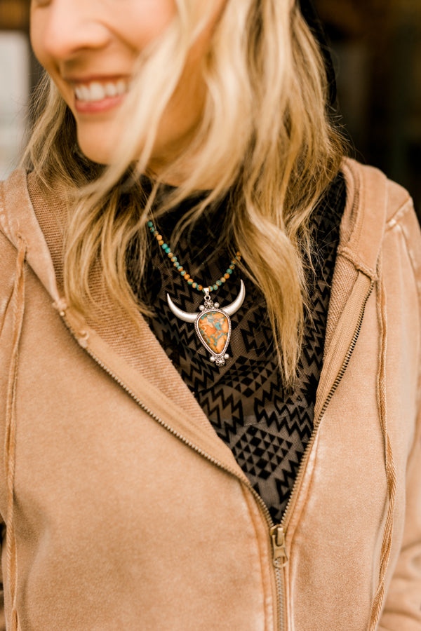 Natasha Longhorn Gemstone Necklace ✜ON SALE NOW: 40% OFF✜