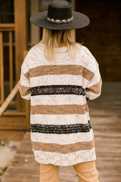 Nicole Striped Sweater Cardigan