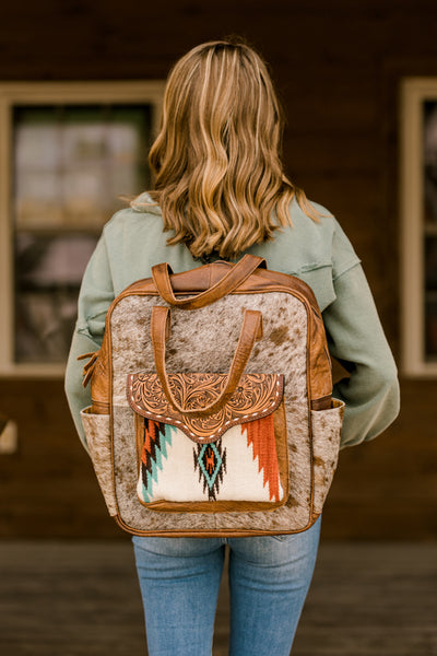 Nikki Cowhide & Saddle Blanket Backpack