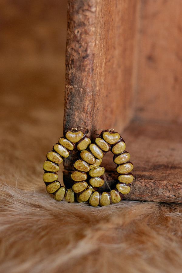 Nina Clay Teardrop Earrings [Army Green]