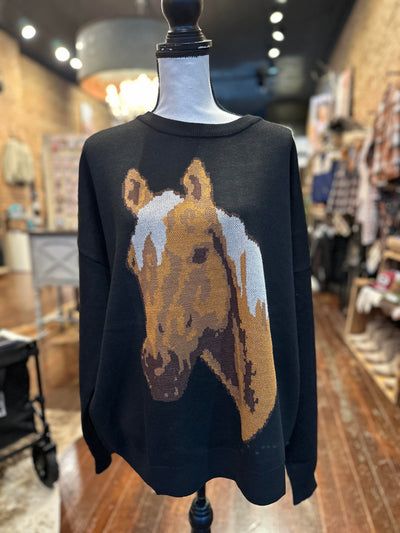 Old Money Palomino Horse Knit Sweater