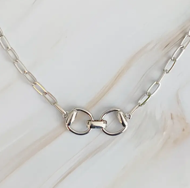 Silver chain link necklace, Otis design, paired with a matching gold version for a versatile accessory duo.