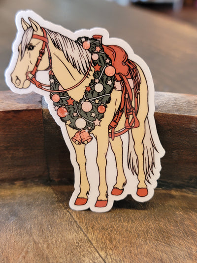 Palomino Horse Wreath Sticker