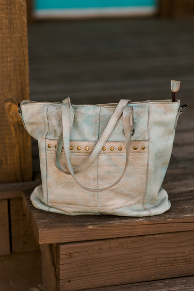 Penelope Leather Tote Bag [Pistachio Green]