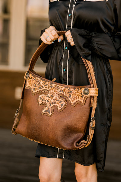 Raquelle Tooled Leather Handbag