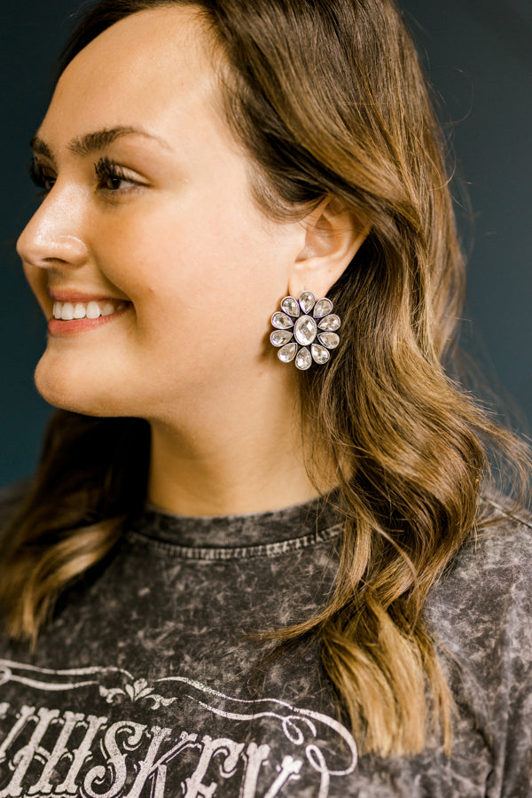 Rebecca Rhinestone Cluster Earrings