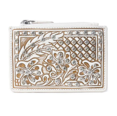 Renlee Tooled Leather & Rhinestone Cardholder