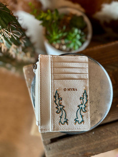 Renlee Tooled Leather & Rhinestone Cardholder