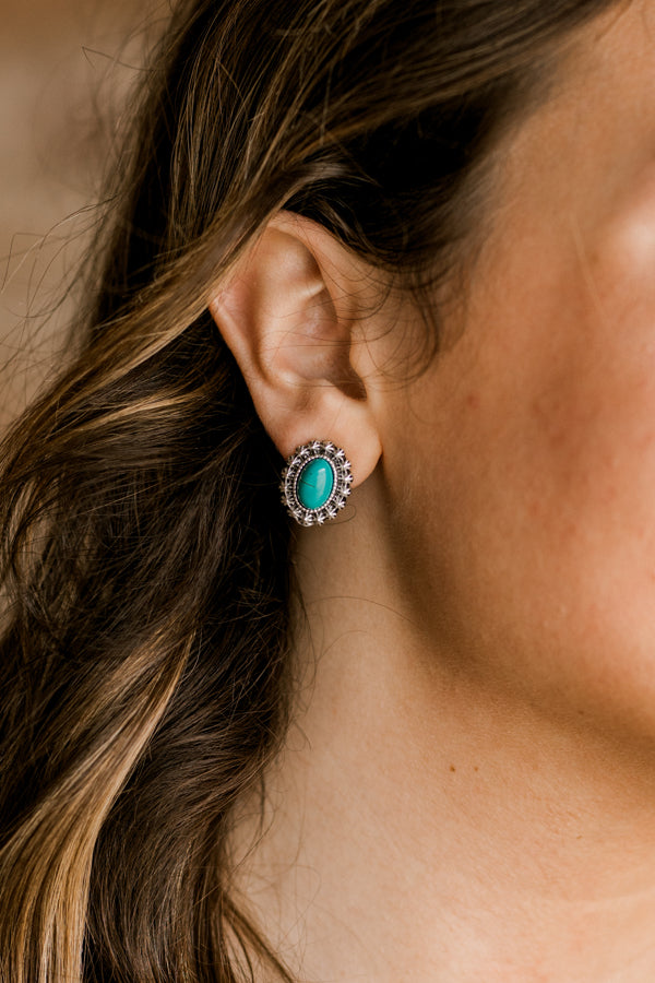 Rip Faux Turquoise Stud Earrings