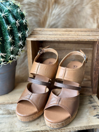 Adjustable ankle buckle on Roan Decorum Wedge Sandal for secure fit and rustic style