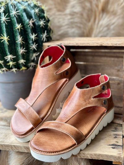 Roan by Bed|Stu Soni II Sandals in Tan Rustic with zip-up back and cushioned leather footbed