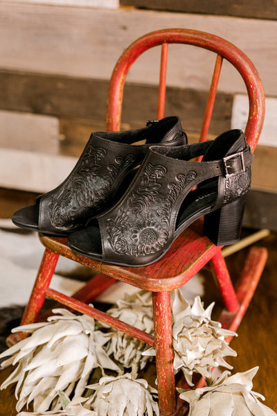 Roper Tooled Leather Mika Heels [Black] ✜ON SALE NOW✜