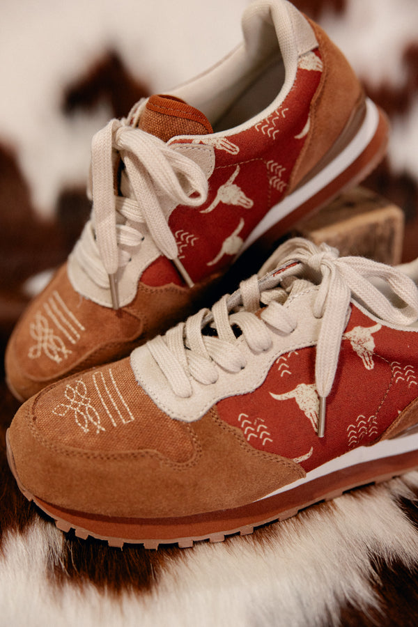 Adorable Roper Giddy Up Longhorn Shoes are suede sneakers that are NFR worthy.