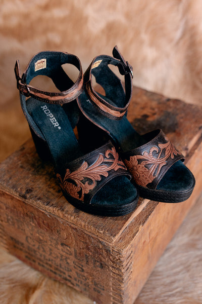 Roper High Tide Tooled Leather Heels ✜ON SALE NOW: 50% OFF✜