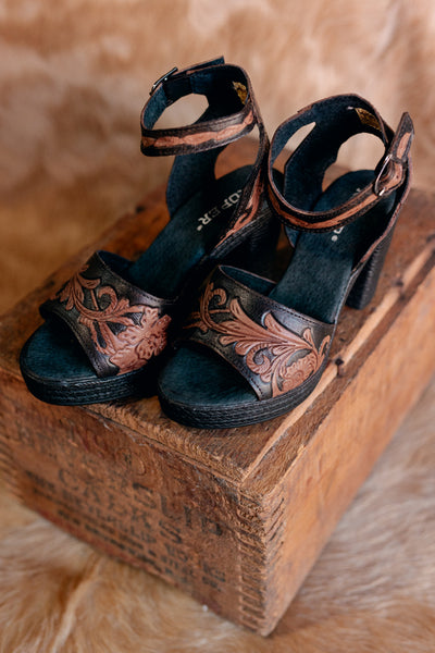 Roper High Tide Tooled Leather Heels ✜ON SALE NOW: 50% OFF✜