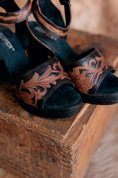 Roper High Tide Tooled Leather Heels ✜ON SALE NOW: 50% OFF✜