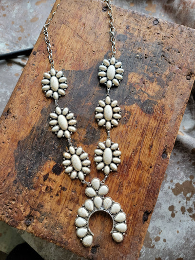 RumChata White Stone Necklace Set
