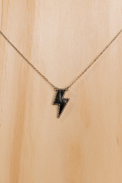 Ryder Lightning Bolt Necklace [Black]
