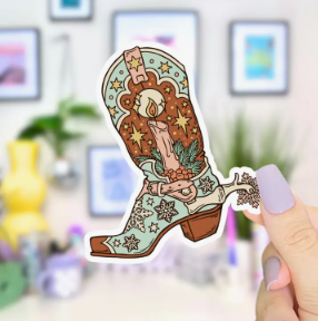 Candlelit Snowflake Boots Sticker