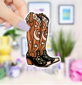 Space Cowgirl Boots Sticker