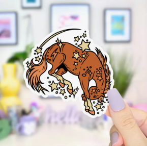 Space Horse Starry Sticker