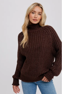 Acadia Turtleneck Sweater [Chocolate]