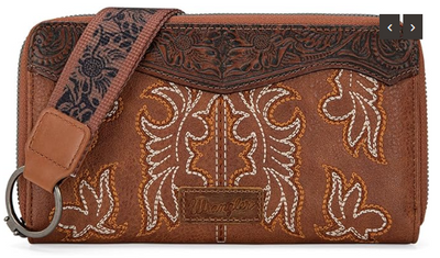 Wrangler Sloane Boot Stitch Wallet Wristlet [Brown]