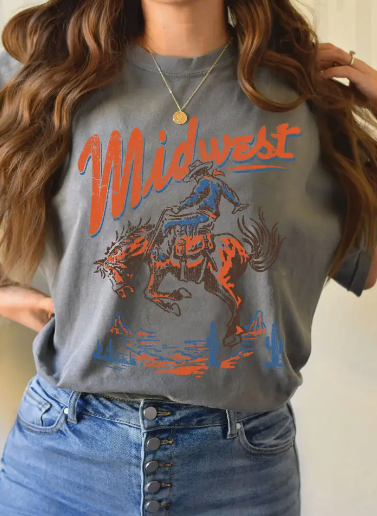 Jenel Midwest Rodeo Graphic Tee Closeup