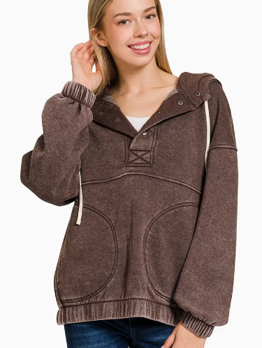 Harpers Mineral Wash Sweatshirt [Brown]