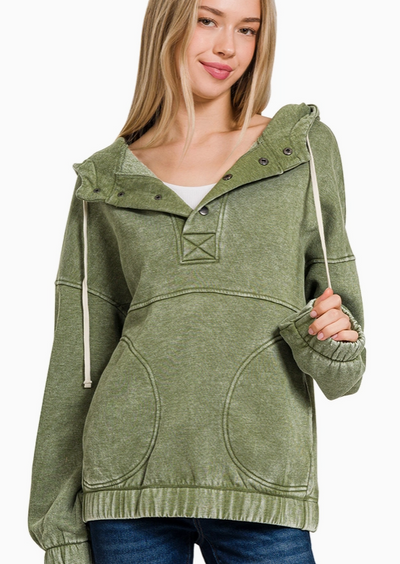 BWW Mineral Wash Sweatshirt [Olive Green]