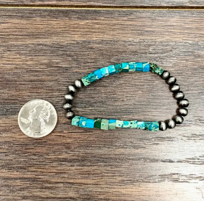 Tiff Turquoise Gemstone Stretch Bracelet