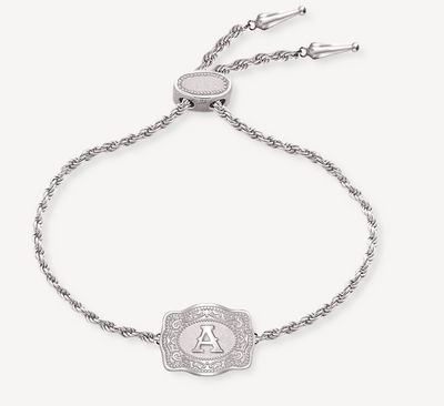 Diego Ultra Mini Belt Buckle Initial Bracelet ✙PREORDER✙ [SILVER]