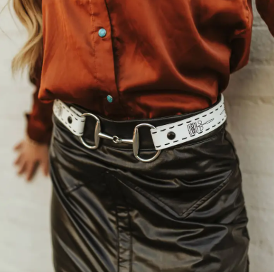 Tinsley Bit & Boot Stitch Belt [White]
