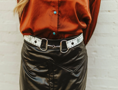 Tinsley Bit & Boot Stitch Belt [White]