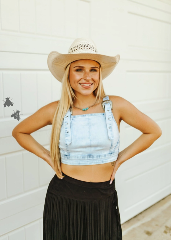 Steeley Denim Corset Top